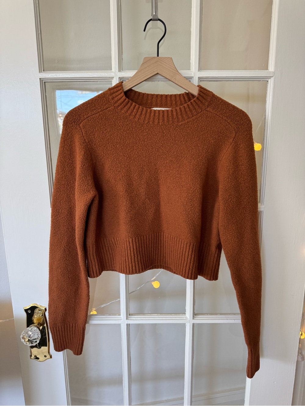 Light Rust Brown Crewneck Sweater - Soft Pullover for Fall Layering - Picture 9 of 10